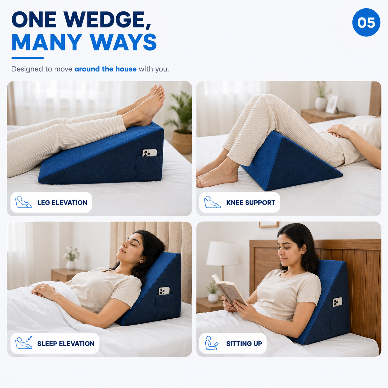 Mattressoo® Elevate Wedge Pillow | Memory Foam Wedge Support