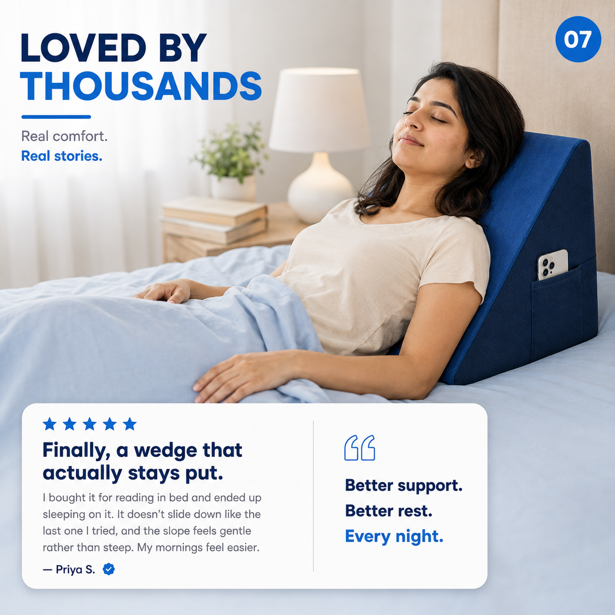 Mattressoo® Elevate Wedge Pillow | Memory Foam Wedge Support