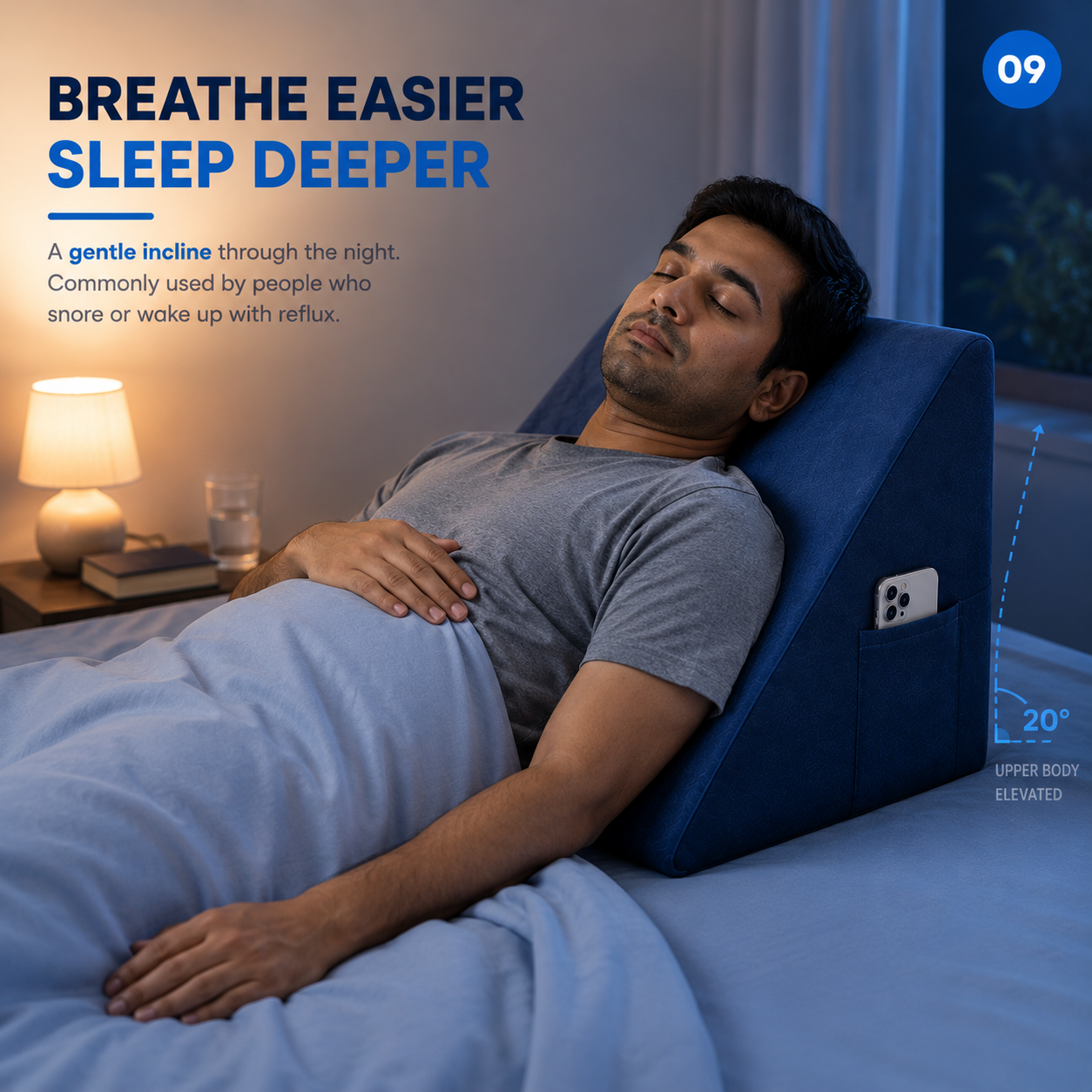 Mattressoo® Elevate Wedge Pillow | Memory Foam Wedge Support