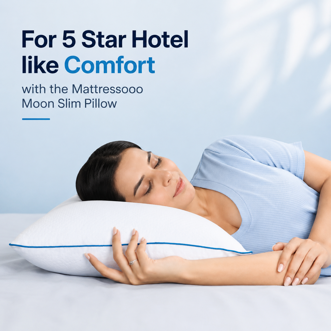 Mattressoo® Moon Slim Pillow | Slim Memory Foam Pillow