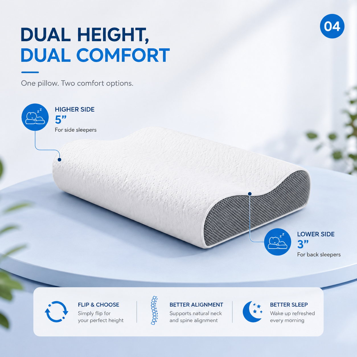 Mattressoo® Moon Curve Pillow | Contour Memory Foam Pillow