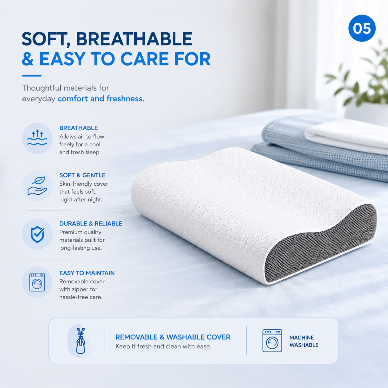 Mattressoo® Moon Curve Pillow | Contour Memory Foam Pillow