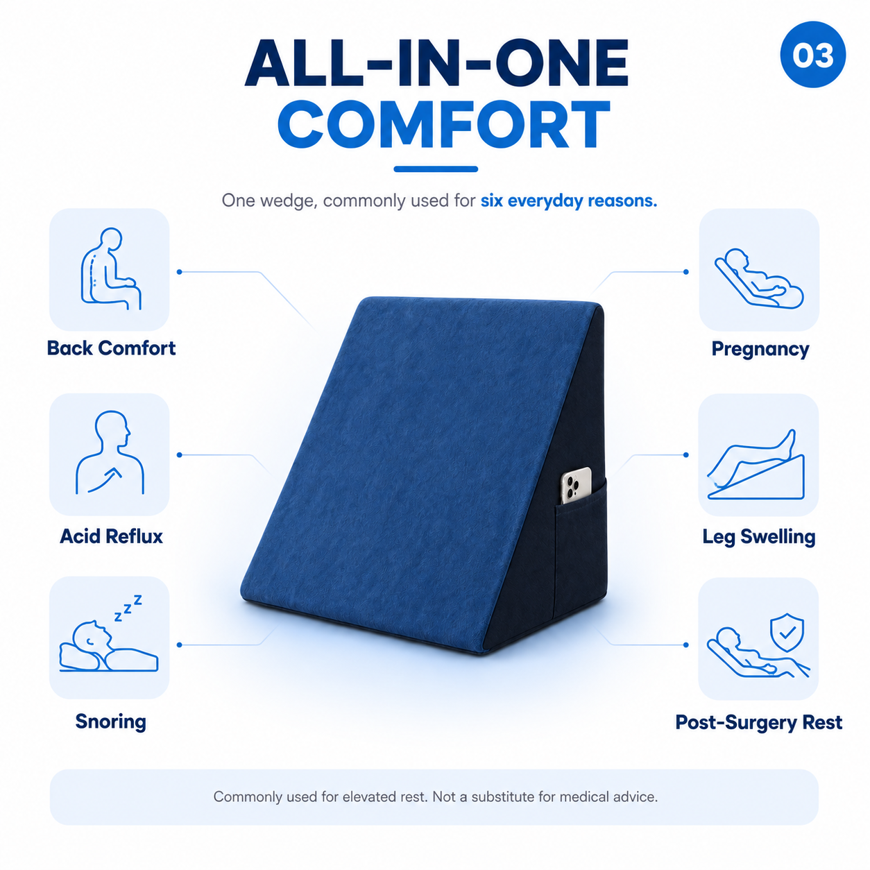 Mattressoo® Elevate Wedge Pillow | Memory Foam Wedge Support