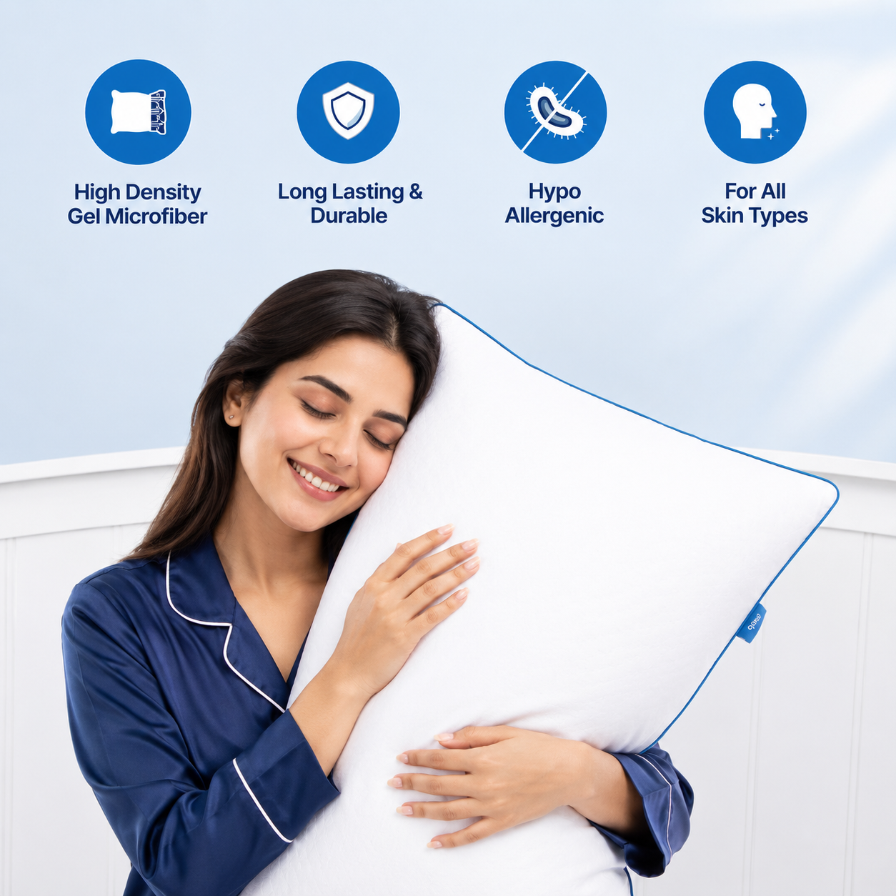 Mattressoo® Moon Slim Pillow | Slim Memory Foam Pillow
