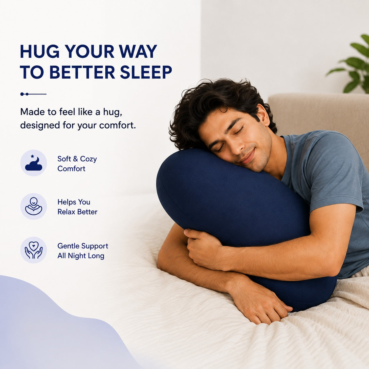 Mattressoo® Cuddle Buddy Pillow | Full Body Hug Pillow