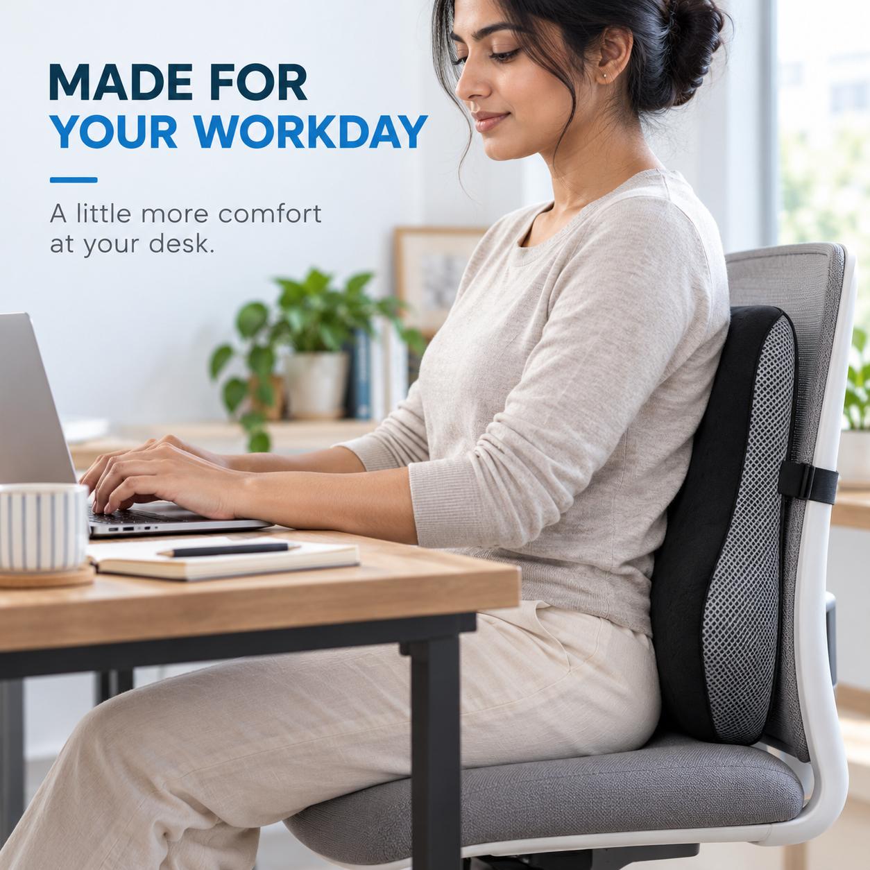 Mattressoo® Comfort Curve Backrest | Lumbar Support Cushion