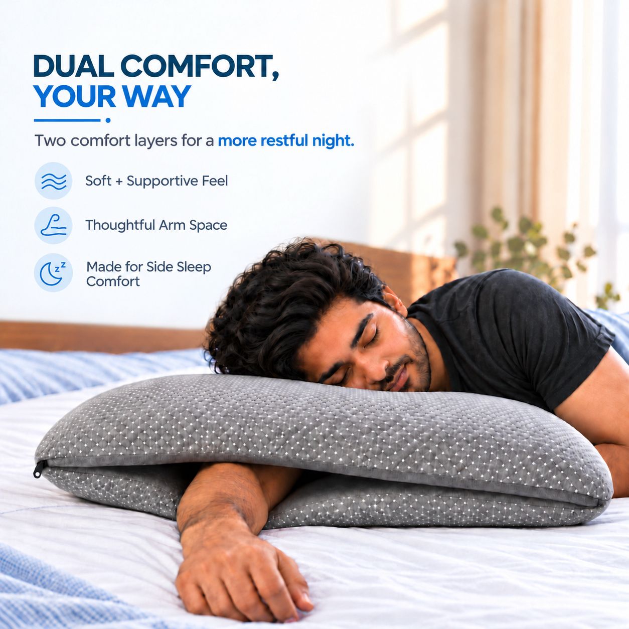 Mattressoo® Hybrid Split Pillow | Adjustable Comfort Pillow